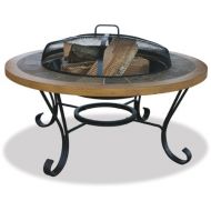 Uniflame Endless Summer, WAD1358SP, Slate Tile/Faux Wood Outdoor Firebowl