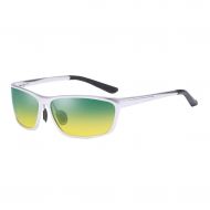 SX Aluminum-Magnesium Sunglasses Day and Night Special Driving Sports Riding Glasses (Color : Silver Frame)