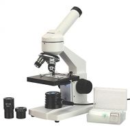 [아마존베스트]AmScope 40X-1000X Biological Compound Microscope with Prepared and Blank Slides for Student and Kids
