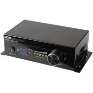 MCM Custom Audio 50-14802 Compact Rugged 30W Stereo Amplifier; IR Remote Control of Power, Volume and Mute; Motorized Rotary Volume Control; 3.5mm IR Input Port