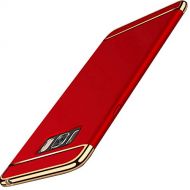 XSMAXTECH Compatible for Galaxy S8+ Plus Case,3 in 1 Ultra Thin Slim Hard Case Coated Non Slip Matte Surface Electroplate Frame Cover for Samsung Galaxy S8 Plus 6.2 inch (2018)_Red