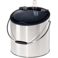 Oggi Stainless Steel Ice and Wine Bucket with Flip Top Lid and Ice Scoop, Holds 2 Bottles
