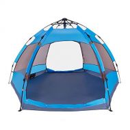 DULPLAY Hexagon Outdoor Campingzelt Fuer Die Familie,Uv-Schutz 4 Personen Automatisches Pop-up Zum Wandern Reise Beach