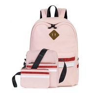 Leaper Cute Laptop Backpack School Bookbags Travel Bags Shoulder Bag Pencil Cases Pink 3PCS