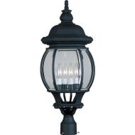 Maxim Lighting Maxim 1038BK Crown Hill 4-Light Outdoor PolePost Lantern, Black Finish, Clear Glass, CA Incandescent Incandescent Bulb , 60W Max., Dry Safety Rating, Standard Dimmable, Frosted Gl