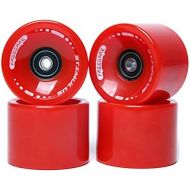 FREEDARE 70mm Longboard Wheels with ABEC-7 Bearings and Spacers(Set of 4)