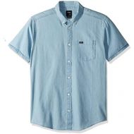 RVCA Mens Dead Flag Washed Short Sleeve Woven Button Front Shirt