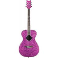 Daisy Rock 6 String Acoustic-Electric Guitar, Pink Sparkle (DR6225-A-U)