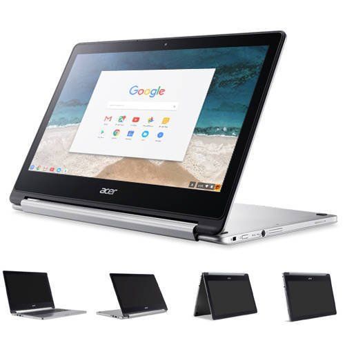 에이서 Newest Flagship Acer R13 13.3 Convertible 2-in-1 Full HD IPS Touchscreen Chromebook - Intel Quad-Core MediaTek MT8173C 2.1GHz, 4GB RAM, 32GB SSD, WLAN, Bluetooth, Webcam, HDMI, USB