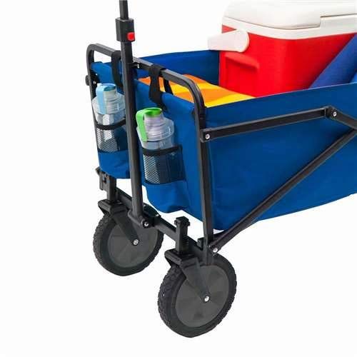  Seina Manual 150 Pound Capacity Folding Steel Wagon Outdoor Garden Cart, Tan