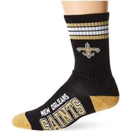 FBF For Bare Feet New Orleans Saints 4-Stripe Socks,Large 10-13, Black