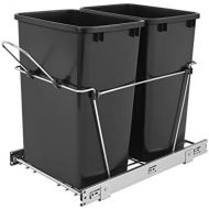 [아마존베스트]Rev-A-Shelf RV-18KD-18C S Double 35 Quart Sliding Pull Out Waste Bin Container