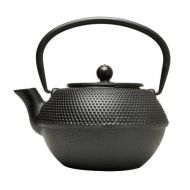 Primula Cast Iron Teapot  Durable Cast Iron with a Fully Enameled Interior  Beautiful Hammered Design  36 oz.  Black (PCI-7440)