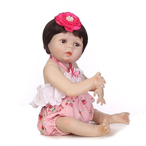  Binxing Toys npkdoll Reborn Toddler Dolls 22 inches Realistic Looking Drake Vinyl Newborn Toys 56cm Waterproof Lovey Anatomically Correct Girl with Bottle Pacifier Dummy for Kids Age 2+