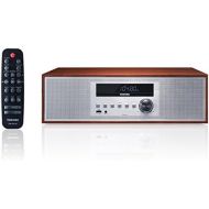Toshiba TY-CWU700 Vintage Style Retro Look Micro Component Wireless Bluetooth Audio Streaming & CD Player Wood Speaker System + Remote, USB Port for MP3 Playback, FM Stereo Digital