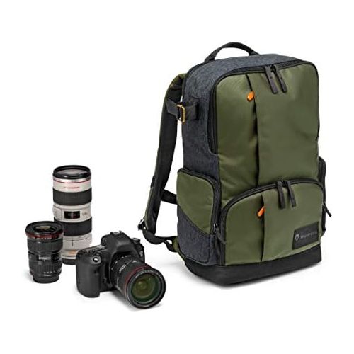  Manfrotto MB MS-BP-IGR Medium Backpack for DSLR Camera & Personal Gear (Green)