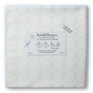 SwaddleDesigns Organic Ultimate Winter Swaddle, X-Large Receiving Blanket, Made in USA, Premium Cotton Flannel, Pastel Blue Mod Circles (Moms Choice Award Winner)