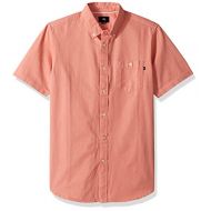 Obey Mens Keble Denim Woven Short Sleeve Button Up Shirt