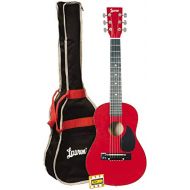 Lauren 6 String Acoustic Guitar, Red, 30 (LAPKMRD-A)