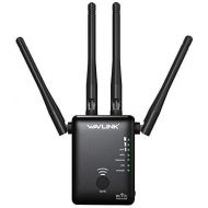 WAVLINK 1200Mbps Dual Band WiFi Range Extender, AC1200 5Ghz 2.4Ghz Wireless Signal BoosterRepeaterAccess PointRouter with 2 Ethernet PortExternal Antenna - Black