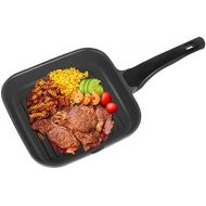 OZAVO Grillpfanne, Steakpfannen BBQ, 24x24x4.5cm antihaftversiegelt, induktionsgeeignet fuer Alle Kochfelder und Ofenfest