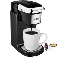 AICOK Single Cup Coffee Maker, Single Serve Coffee Brewer with Removable Cover for Most Single Cup Pods Including K-Cup pods, Quick Brew Technology, 800W, Black