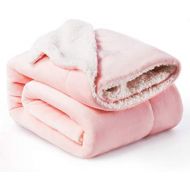 [아마존 핫딜] [아마존핫딜]Bedsure Sherpa Fleece Blanket Twin Size Pink Plush Blanket Fuzzy Soft Blanket Microfiber