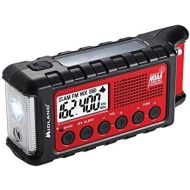 Midland - ER310, Emergency Crank Weather AMFM Radio - Multiple Power Sources, SOS Emergency Flashlight, Ultrasonic Dog Whistle, NOAA Weather Scan + Alert (RedBlack)