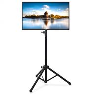 Pyle Premium LCD Flat Panel TV Tripod, Portable TV Stand, Foldable Stand Mount, Fits LCD LED Flat Screen TV Up To 32, Adjustable Height, 22 lbs Weight Capacity, VESA 75x75, 100x100