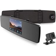 YI Mirror Dash Cam, Dual Dashboard Camera Recorder with Touch Screen, Mobile APP, Front Rear View HD Camera, G Sensor, Reverse Monitor, Loop Recording