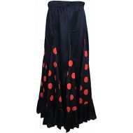 La Senorita La Seorita Spanish Flamenco Dance Skirt Children Black red dots