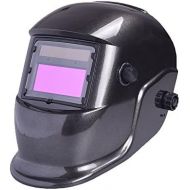 Nuzamas Solar Powered Auto Darkening Welding Helmet Mask Weld Simple Black Face Protection for Arc Tig Mig Grinding Plasma Cutting with Adjustable Shade Range DIN49-13 UVIV prote