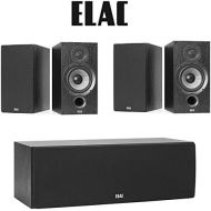 Elac (2 Pairs) B6.2 Debut 2.0 Bookshelf Speakers Debut C6.2 Aramid-Fiber Center-Channel Speaker Bundle