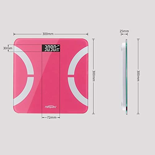 ZXMDMZ-Scales Bathroom LED Screen Body Grease Electronic Weight Scale, Body Composition Analysis Health Smart Home - 11.8x11.8x1inch ZXMDMZ (Color : Pink)