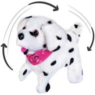 [아마존베스트]Haktoys Flip Over Puppy | Battery Operated Somersaulting, Walking, Sitting, Mechanical Barking Electronic Plush Cute Animal Dalmatian Dog | 7” Tall, Safe & Durable | Gift Toy for T