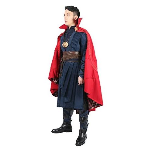  Xcostume Strange Costume Deluxe Dr Outfit Red Cape Full Set Halloween Cosplay Costume Xcoser