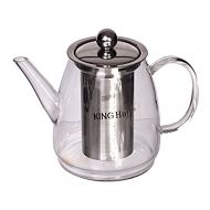 Kinghoff Teezubereiter Glas Teekanne 600ml mit abnehmbaren Infuser und Deckel - 4842