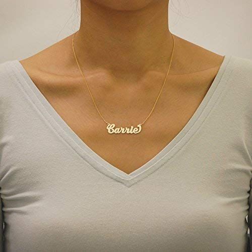  Soul Jewelry Inc 10k Gold Carrie Name Necklace Personalized Jewelry Monogrammed Initials Chain