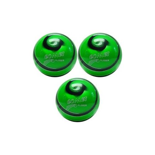  BuyBocceBalls EPCO Duckpin Bowling Ball- 3 Comet Pro Rubber - Green, Black & White Balls