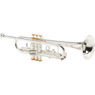 Blessing Bb Trumpet BTR-1460G Silver with Gold Trim and Wood Case