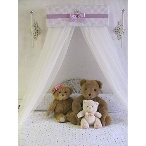  So Zoey Boutique Bedroom Crown Crib Nursery Canopy Lavender silver tiara white sheer curtains