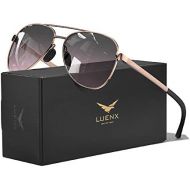 [아마존핫딜][아마존 핫딜] LUENX Aviator Sunglasses for Men Women-Polarized Driving uv 400 Protection with case(Gradient Black Red-A12) at Amazon Women’s Clothing store