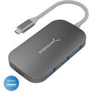 Sabrent 8-in-1 USB Type-C Hub with HDMI(4K) Output, 3 USB 3.0 Ports, 1 USB 2.0 Port, SDMicroSD Multi-Card Reader [4K and Power Delivery Support] (DS-UHCR)