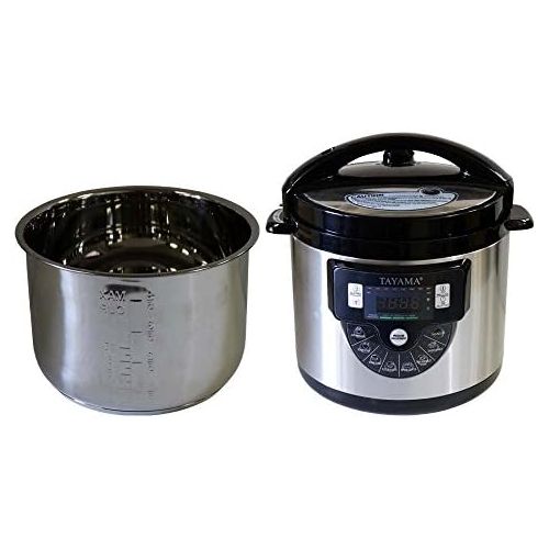  TAYAMA Tayama TMC-60SS Electric Pressure Cooker with Stainless Steel Pot 6 Quart, Medium, Black