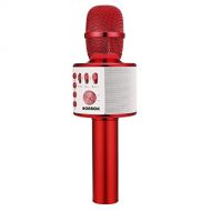 [아마존 핫딜]  [아마존핫딜]BONAOK Wireless Bluetooth Karaoke Microphone,3-in-1 Portable Handheld karaoke Mic Speaker Machine Christmas Birthday Home Party for Android/iPhone/PC or All Smartphone(Q37 Red)