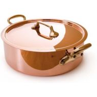 Mauviel Made In France MHeritage Copper M150B 6506.24 3.4-Quart Saute Pan with Lid and Bronze Handles