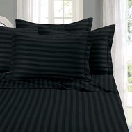 Elegant Comfort Bed Sheet Set on Amazon - Silky Soft 1500 Thread Count Egyptian Quality Luxurious Wrinkle, Fade, Stain Resistant 4-Piece STRIPE Bed Sheet Set, Full Black