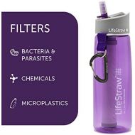 [아마존베스트]LifeStraw Go Water Filter Bottle with 2-Stage Integrated Filter Straw for Hiking, Backpacking, and Travel, Purple