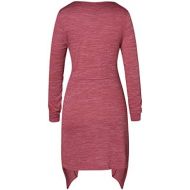WWricotta Fashion Women Plus Size Button Asymmetrical Space Dyed V-Neck Long T-Shirt Tops(,)