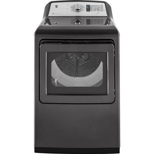  GE Products GE Gray Top Load Laundry Pair with GTW750CPLDG 27 Washer and GTD75ECPLDG 27 Electric Dryer